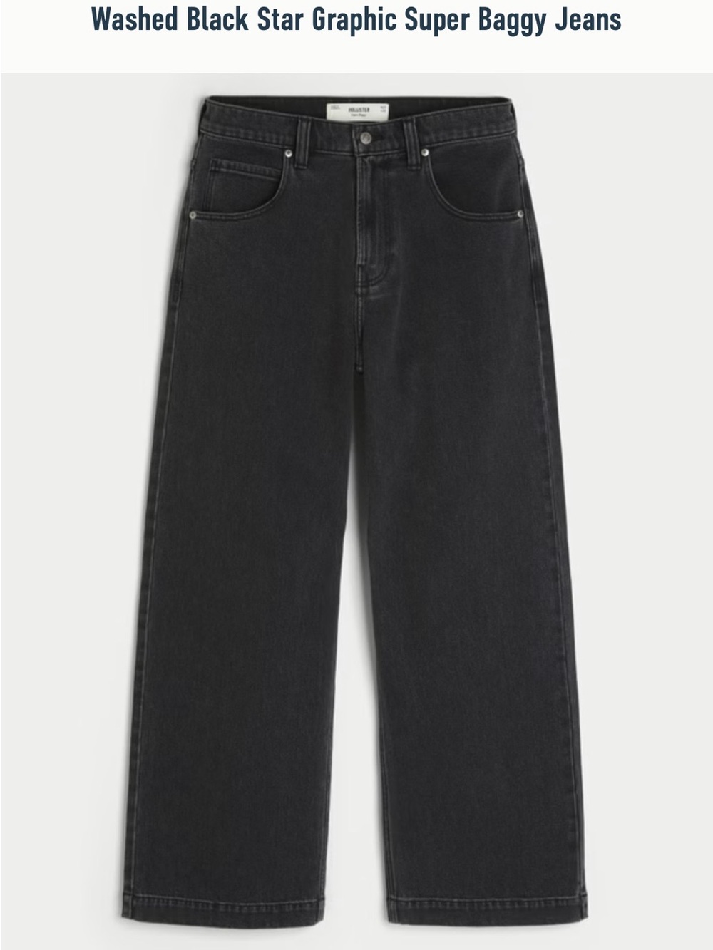 Men’s Hollister Washed Black Super Baggy Jeans